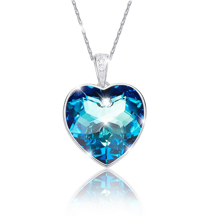 Collier Océan en Argent 925 rhodié & cristaux Swarovski® bleus