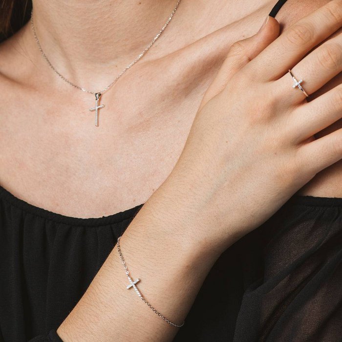 Silver Cross Bracelet