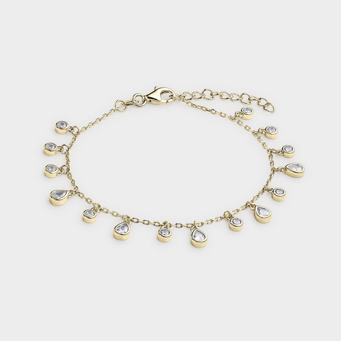 Silberarmband mit vergoldetem Tropfenmotiv