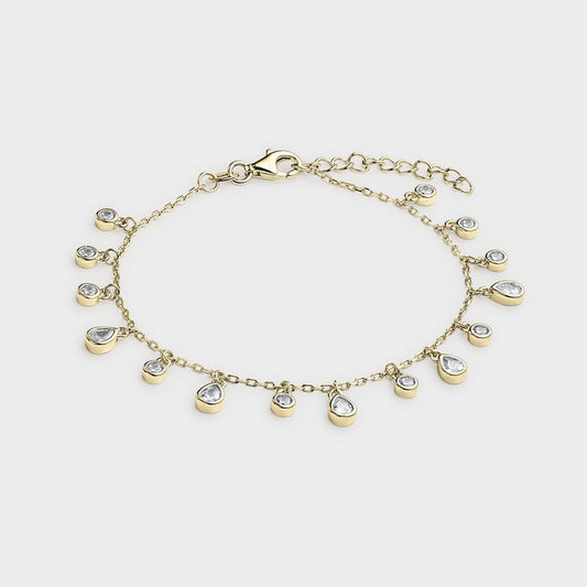 Silberarmband mit vergoldetem Tropfenmotiv